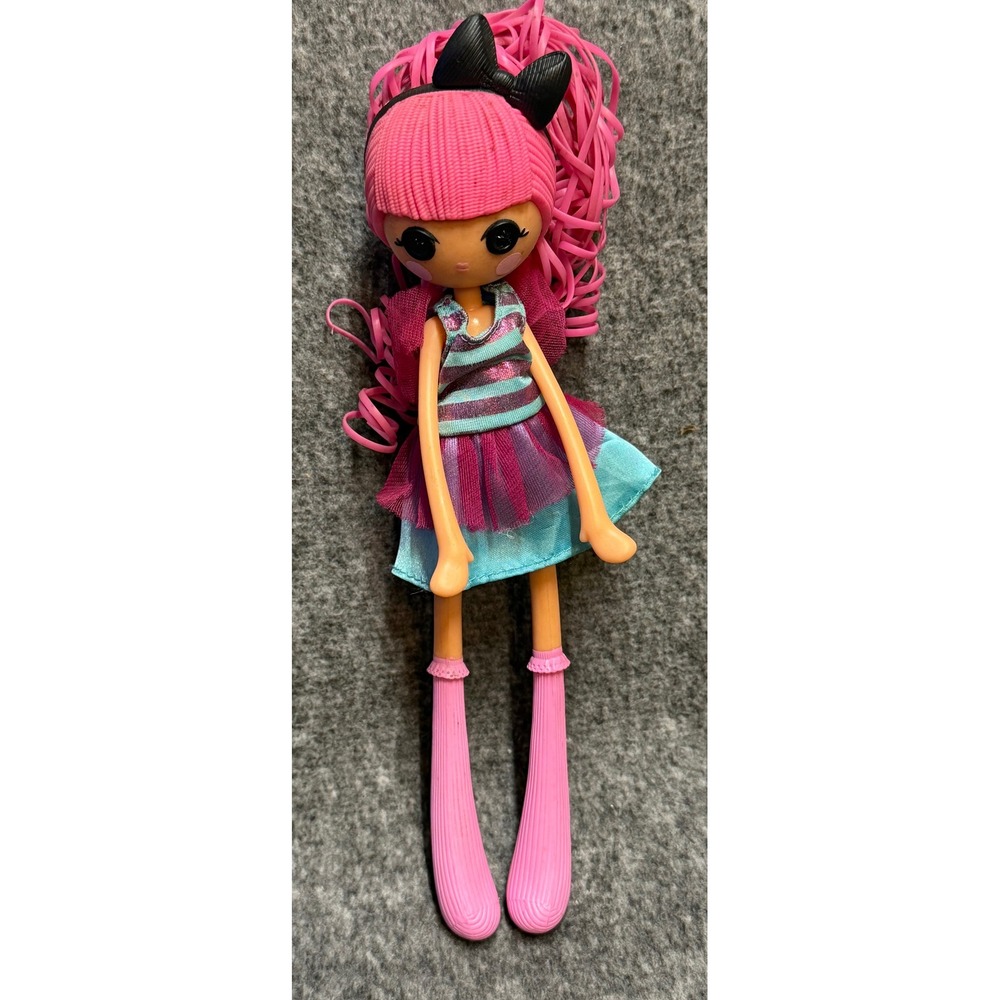 Lalaloopsy Silly Hair Doll Pink Spaghetti Hair Blue Striped Dress 30214WFE